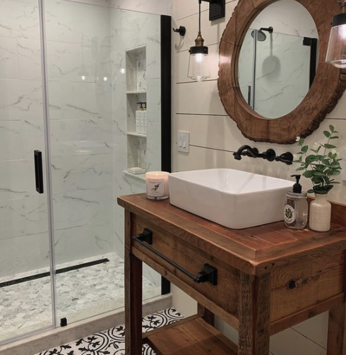 40 farmhouse inspired bathroom decor ideas - Idea Design Homes
